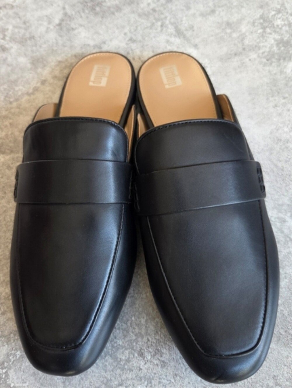 Fitflop Women's Black Leather Slip-On Loafers